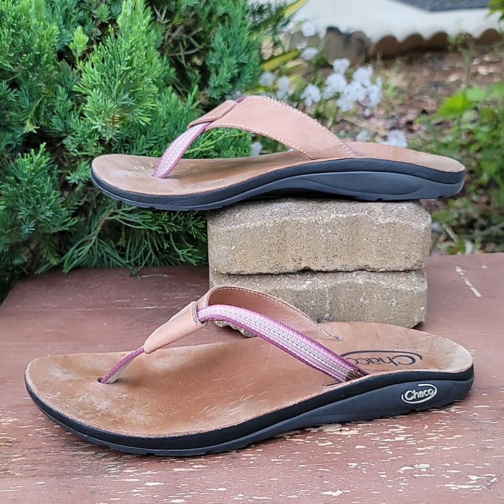 Chaco Women's Tan Leather Slide Sandals US Size 8